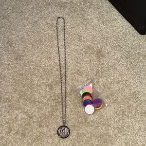Silver “M” Necklace with essential oil inserts - never used!